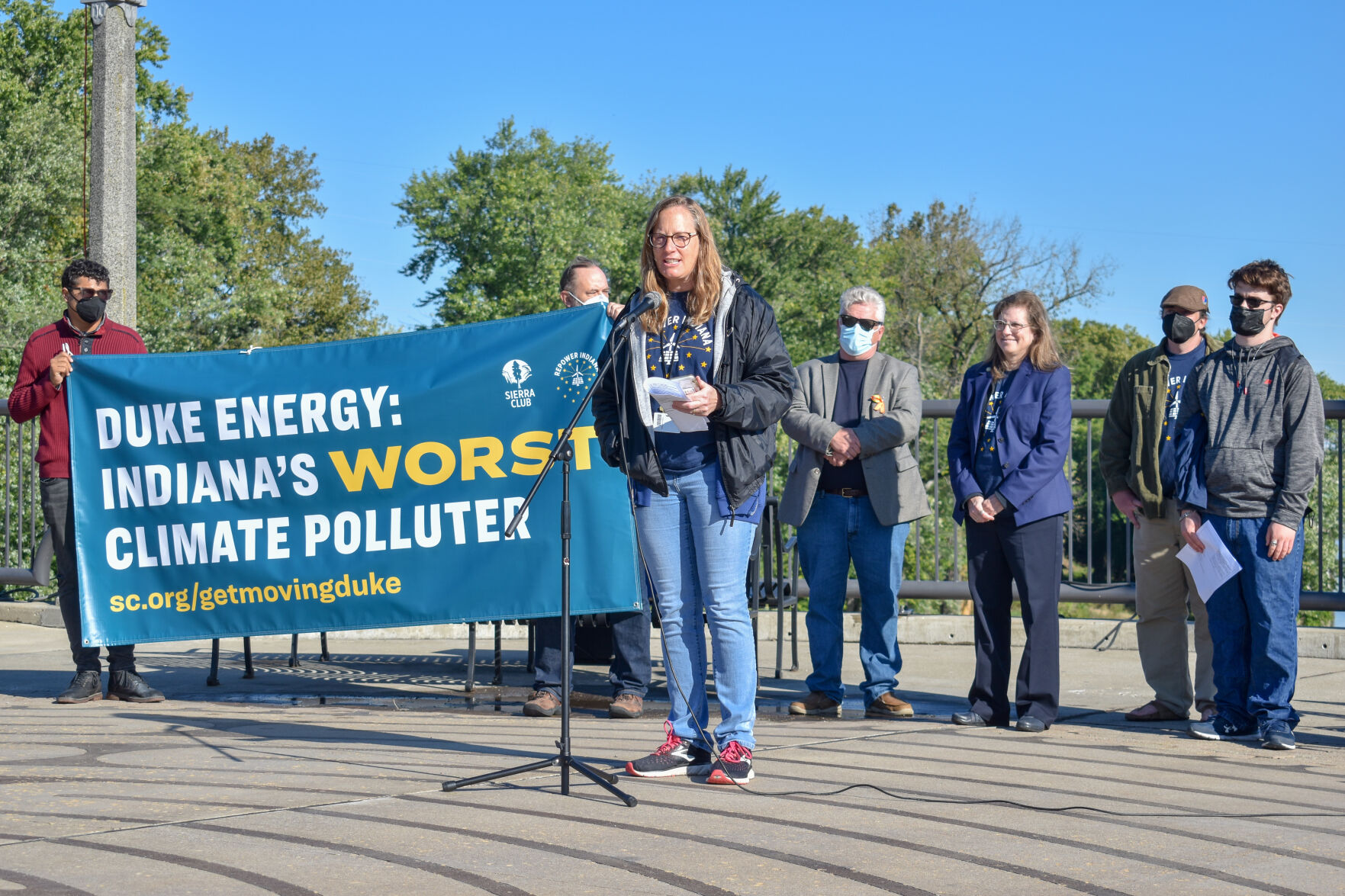 10/16/21 "Get Moving Duke" Rally Takes Over Pedestrian Bridge, Kathy Parker